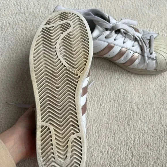 Adidas Rose Gold Superstar Sneakers - Picture 5 of 12